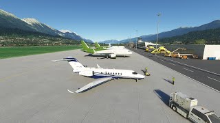 MSFS Krakow Balice EPKK  Innsbruck LOWI full flight vatsim C700 Citation Longitude [upl. by Kehsihba]