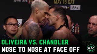 Michael Chandler and Charles Oliveira go nose to nose in UFC 262 Final Face Off [upl. by Iaoh]