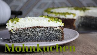 Mohnkuchen mit Sahne Schmand Topping  Einfacher Mohnkuchen  Blaumohn  Kikis Kitchen [upl. by Tongue186]