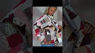 Quilted Jacket Made from a Vintage Handmade “Crazy Quilt” quiltcoat vintagestyle [upl. by Davine]