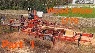 WoodMizer LT70 Sawmill running at Rousdon UK  Part 1  2 Feb 2019 [upl. by Arteid479]