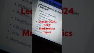 BECE 2024 Maths Topics [upl. by Hillary]