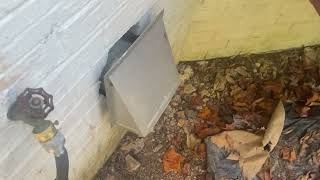 Fix a DOWNDRAFT VENT WALL CAP Separated From MASONRY Wall REPAIR Exterior DAMPER almetaldryervent [upl. by Traver]