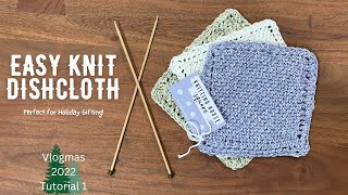 Quick and Easy Knit  Dishcloth Tutorial amp FREE Pattern  Beginner Friendly  Knitting House Square [upl. by Lorant]