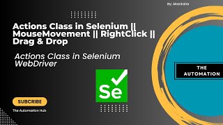 Actions Class in Selenium Webdriver  Mouse Movement  Right Click  Drag amp Drop [upl. by Aieki751]