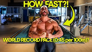 I try to swim WORLD RECORD pace 045 per 100m in a flume [upl. by Llednek]