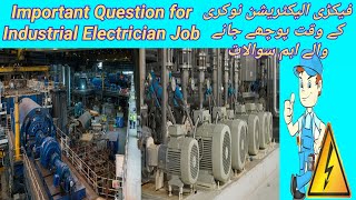 Industrial Electrician Interview Question in HindiUrdu [upl. by Oatis261]