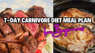 7 Day Carnivore Diet Meal Plan for Beginners [upl. by Ikilisav]