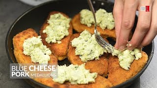 Blue Cheese Pork Medallions  Food Channel L Recipes [upl. by Ahsaeit220]