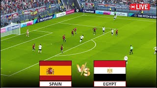 🔴LIVE  SPAIN vs EGYPT I 2024 FOOTBALL FULL MATCH LIVE STREAMING I eFOOTBALL PES 21 GAMEPLAY [upl. by Ronald]