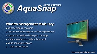 AquaSnap Window Manager dock snap tile organize your desktop [upl. by Roxane]