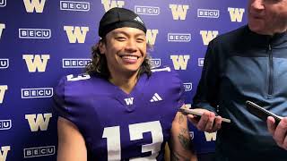 Husky Football 2024 Spring Game interview with Kamren Fabiculanan [upl. by Frolick]