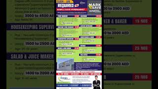 REQUIRED FOR MARK amp SAVE HYPERMARKET DUBAI CLIENT INTERVIEW AT CHENNAI  KOLKOTASILIGURI BANGALORE [upl. by Niwrud]