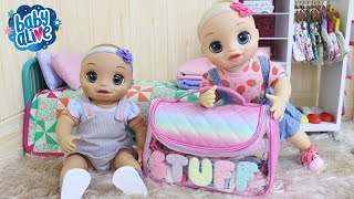 BABY ALIVE GÊMEAS NINA E HANNA VÃO VIAJAR PRA CASA DA VOVÓ [upl. by Frederica763]