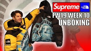 SUPREME x THE NORTH FACE STATUE UNBOXING Fall Winter 2019 Week 10 [upl. by Kazmirci672]