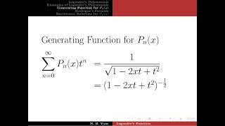 legendre polynomials generating function [upl. by Llener]