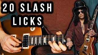 20 Slash Licks  Slash Guitar Licks Lesson [upl. by Levania756]