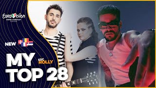 Eurovision 2022  My Top 28  NEW 🇩🇰🇫🇷🇷🇴🇷🇸 [upl. by Mallis]