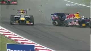 Vettel hits Webber Türkei 2010 [upl. by Anyaled]