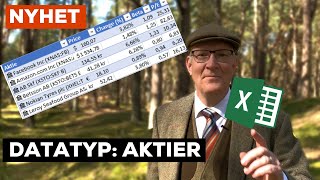 Aktiedata med Excels nya funktion Datatyp Aktie [upl. by Enyrat]