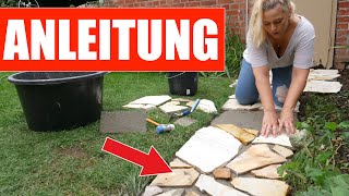 So EINFACH Natursteinplatten verlegen im Garten  MrHandwerk [upl. by Nancee]