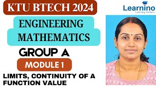 KTU BTECH 2024  GROUP A  MATHS  Limits Continuity of a Function valuemathematics ktu btech [upl. by Animas]