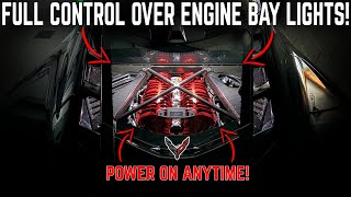 CONTROL your FACTORY C8 Corvette engine bay lighting with a PUSH of a button [upl. by Ahsieyt]