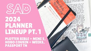 2024 Planner Line Up  pt 1  Plotter Bible Mini 5 Hobonichi Cousin Weeks Passport TN [upl. by Acherman]