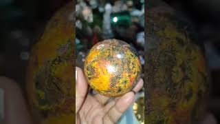 OrpimentRealgar Sphere crystalstones realgar crystal gemstone minerals shortvideo shorts [upl. by Yraccaz]