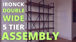 IRONCK Double Wide 5 Tier Open Bookcase Assembly Wynot 70 h x 531 w Steel Etagere Bookcase Assembly [upl. by Chaunce]