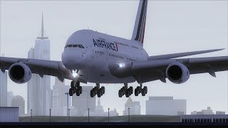 FSX A380 Arrival at New York JFK [upl. by Ydneh]