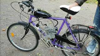 80 cc motor på en cykel  hemma bygge [upl. by Ennaillij]