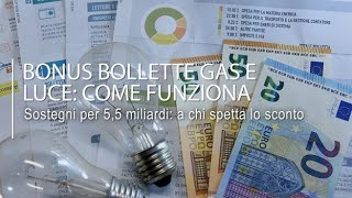 Bonus bollette gas e luce come funziona  la videoscheda [upl. by Oirram]