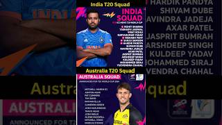 India Squad Vs Australia Squad shorts cricket indiasquad2024 [upl. by Barger]