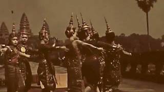 Cambodian temple dance in Angkor Wat 1945wmv [upl. by Avictor]