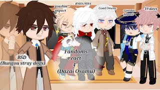 Fandoms react to Dazai  part 4 Bungou stray dogsBSD  gacha club  read desc [upl. by Ybanrab835]