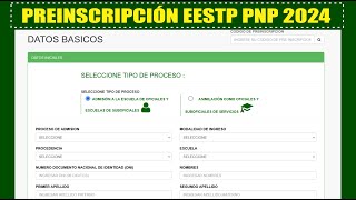 Preinscripción PROCESO DE ADMISIÓN EESTP PNP 2024  2404 al 1705  SIPROAD  Tutorial Actualizado [upl. by Ahmad]