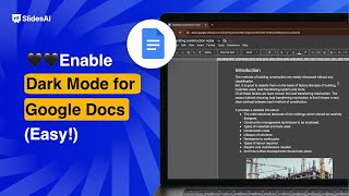 How to Enable Dark Mode in Google Docs on Desktop Easy Guide  Google Docs Dark Mode [upl. by Eamaj249]