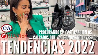 TENDÊNCIAS CALÇADOS INVERNO 2022 em Fast Fashion 😱 SAPATOS outono inverno 2022 na Loja Renner e CampA [upl. by Amalbena43]