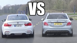 BMW M4 f82 vs MERCEDES C63S AMG 🚀ACCELERATION SOUND🚀 [upl. by Ayerdna659]