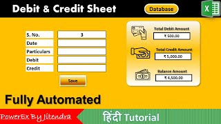 Fully Automated Debit And Credit Sheet in Excel  Debit and Credit Sheet in Excel [upl. by Emera]