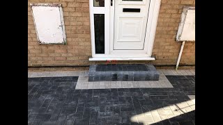 Charcoal Block Paved Driveway with Step and Double Natural Grey Border in Longwell Green [upl. by Rehttam]