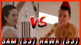 Sam Larusso S3 VS Hawk S3  Cobra Kai shorts [upl. by Ahsienek]