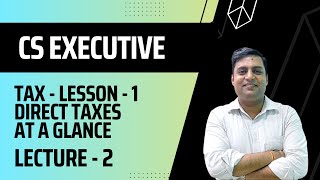 CS EXECUTIVE  TAX  LESSON 1  DIRECT TAXES AT A GLANCE  LECTURE 2 [upl. by Aronoel]