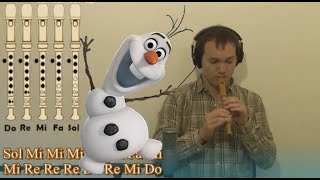 Y si hacemos un muñeco FROZEN en Flauta Dulce y Guitarra  Notas explicadas para aprenderla [upl. by Yelbmik406]