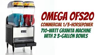 Omega OFS20 Commercial Horsepower 710 Watt Granita Machine with 2 3 Gallon Bowls [upl. by Madigan]