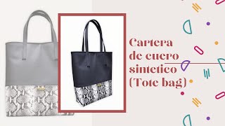 DIY Cartera de cuero sintético paso a paso Tote bag fácil [upl. by Reade]