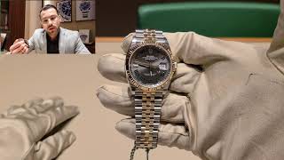 New Rolex Datejust 36mm Wimbledon slate green roman dial Ref 126233 unboxing and review [upl. by Aniara]