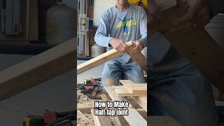 Halflap joint by circular saw carpentry [upl. by Belden]