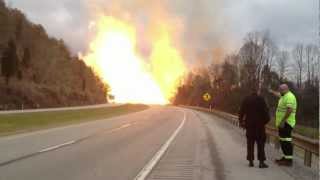 Huge Natural Gas Explosion Across Highway 77 in Sissonville West Virginia [upl. by Ardnusal]